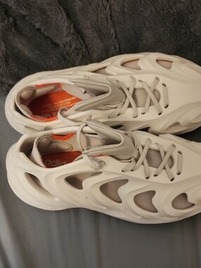 adidas Cream and Orange Accent Athletic Sneakers